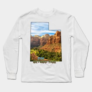 Utah State Outline (Zion National Park) Long Sleeve T-Shirt